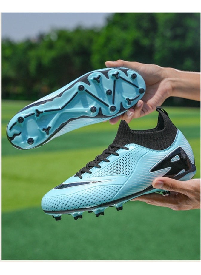 Football Lawn Sneakers, High-top Lace-up Football Shoes, Ball Control Uppers For Men And Women, Breathable And Non-Slip Professional Football Shoes