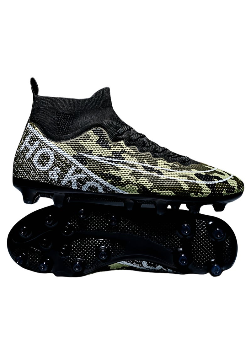 Football Shoes With High Tops, Broken Nails And Long Nails, Men's And Women's Actual Competition Training Shoes, Lace-Up Breathable Grass Sports Shoes, Outdoor Running Shoes