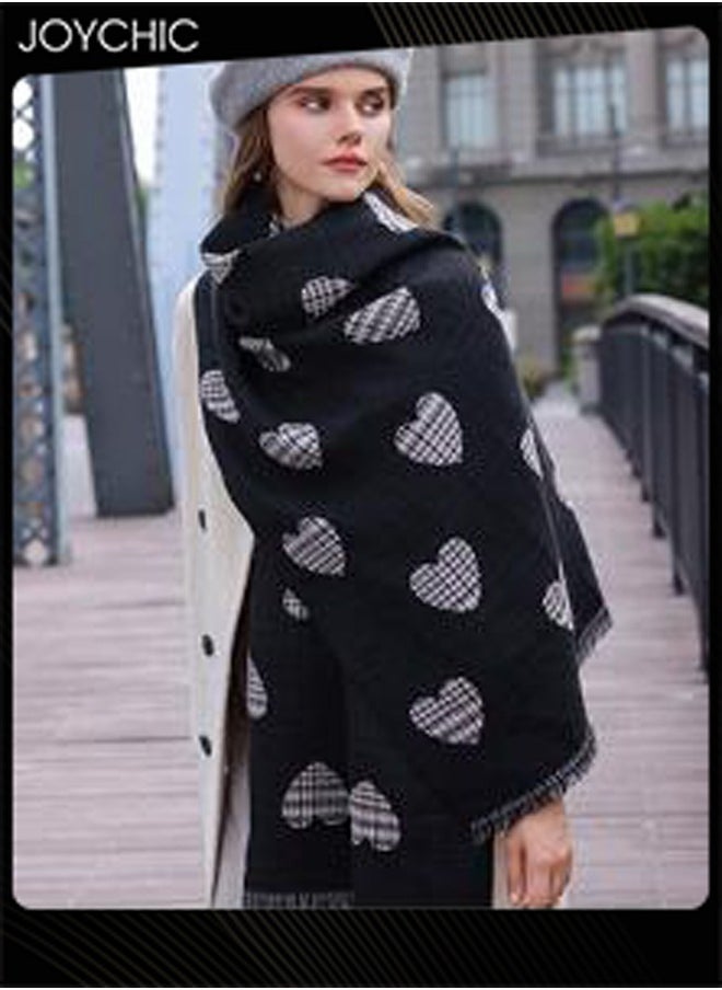 New Style Love Printed Autumn and Winter Mid-length Outdoor Warm Windproof Scarf for Women