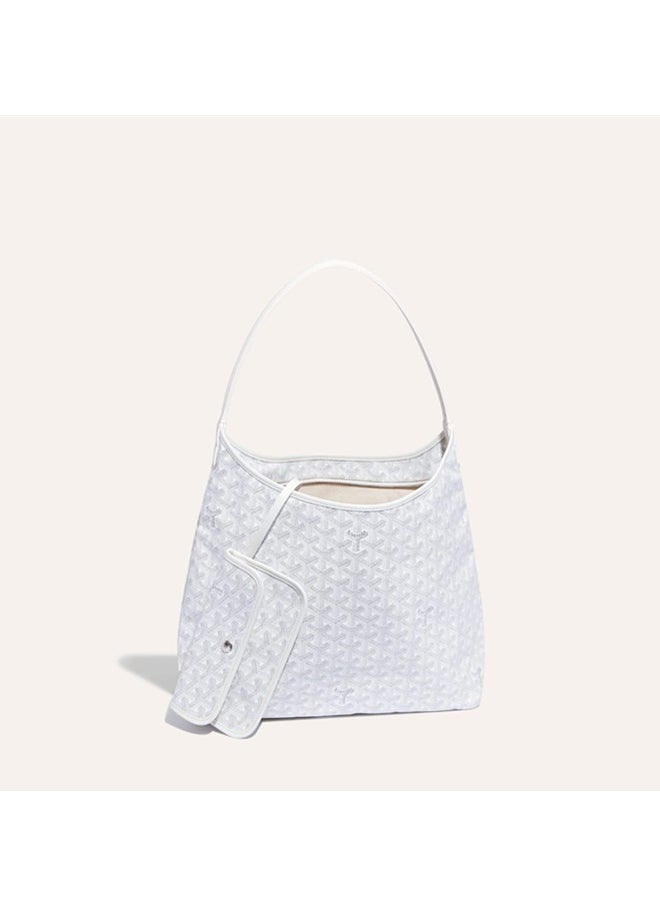 Women's Fashionable Pu Leather Woven Texture Tote Bag Casual Versatile Large Capacity Underarm Bag Inner Matte And Scratch Resistant Casual Handbag