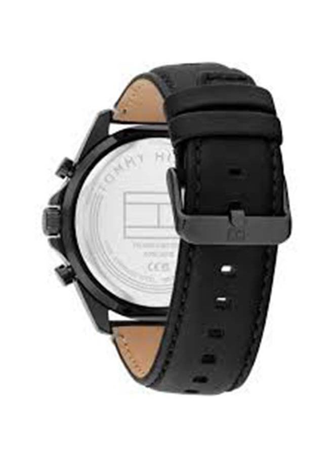 TOMMY HILFIGER ROUND ANALOG MEN'S BLACK CASE WATCH - 1710654