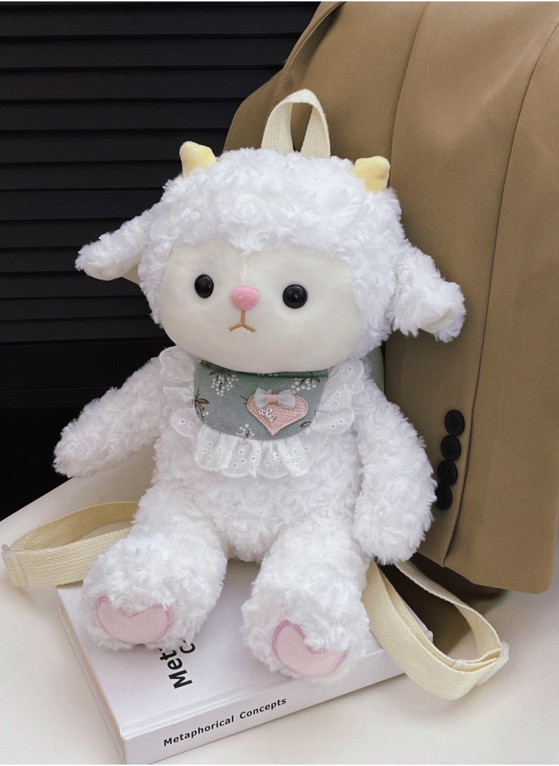 Soft Plush White Sheep Doll Kids Bag