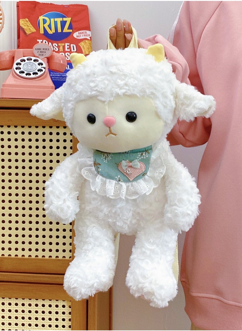 Soft Plush White Sheep Doll Kids Bag