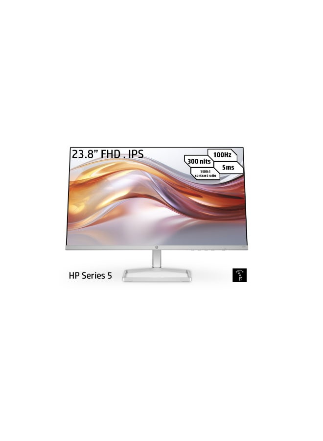 Series 5 524SF Monitor, 23.8″ FHD IPS Display, 100Hz Refresh Rate, 5ms (GtG with Overdrive) Response Time, Tilt Adjustable, 16.7m Color Support, Anti-glare; HP Eye Ease, Black Black