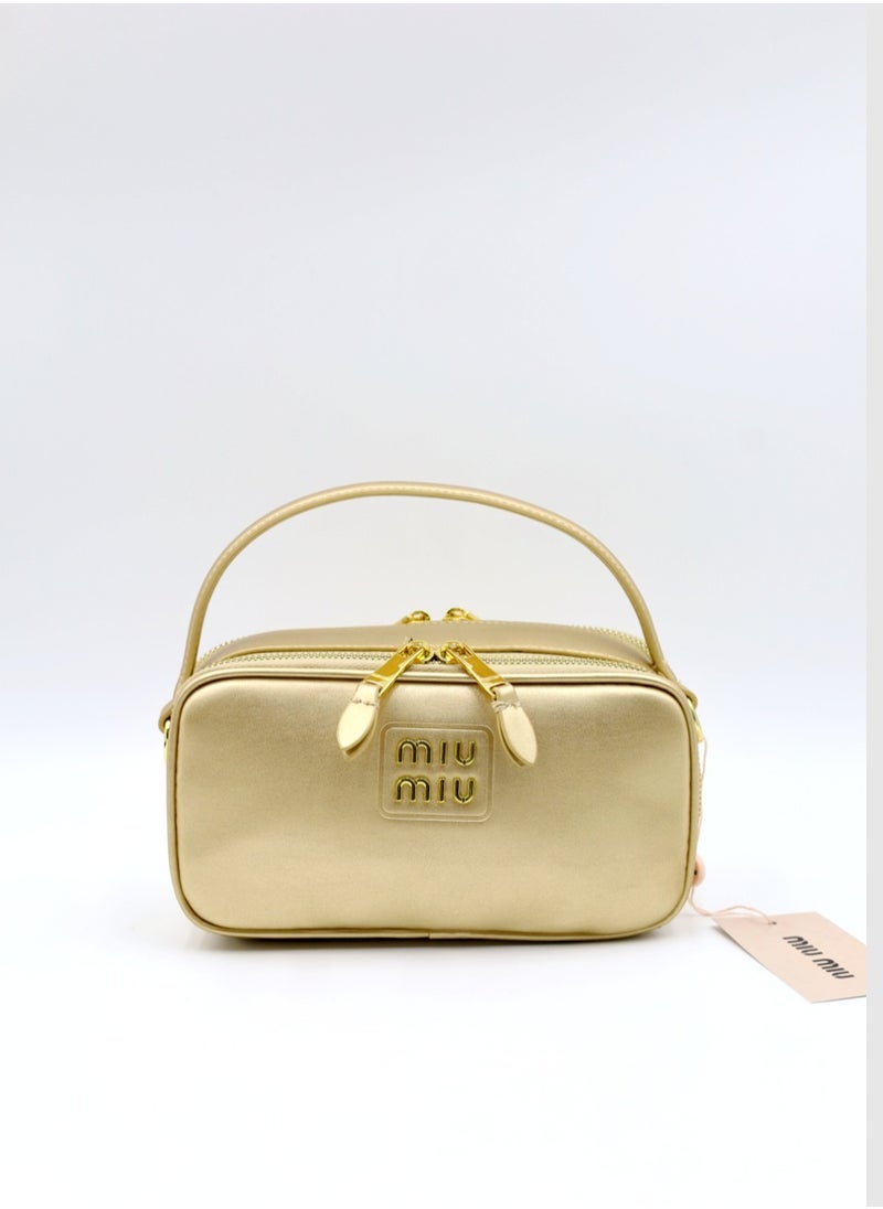 MIU Leather and Patent Leather Shoulder Bag