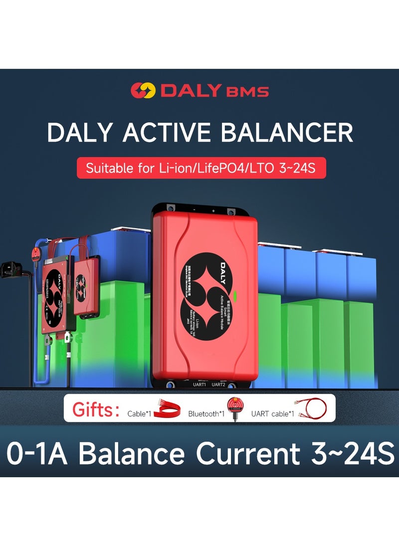 Daly Smart Lifepo4 4S 1 A Active Balancer – Bluetooth Enabled Battery Equalizer for 18650 Lithium Batteries