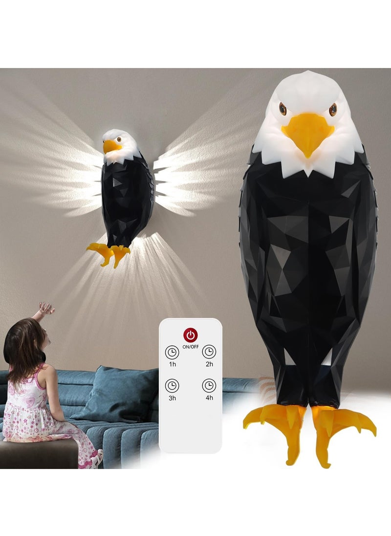 Eagle Light Decorative Light Kid Night Light Mood Light LED Wall Light Magnetic LED Wall Mounted Eagle Light with Remote Control, USB Charging, Battery Powered and Removable Rechargeable Eagle Light for Indoor, Office