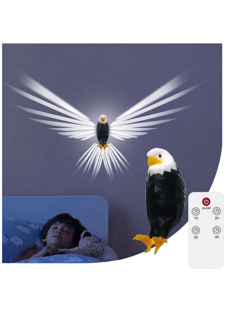 Eagle Light Decorative Light Kid Night Light Mood Light LED Wall Light Magnetic LED Wall Mounted Eagle Light with Remote Control, USB Charging, Battery Powered and Removable Rechargeable Eagle Light for Indoor, Office