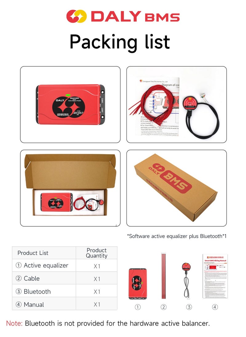 Daly Smart Lifepo4 7S 1A Active Balancer – Bluetooth Enabled Battery Equalizer for 18650 Lithium Batteries