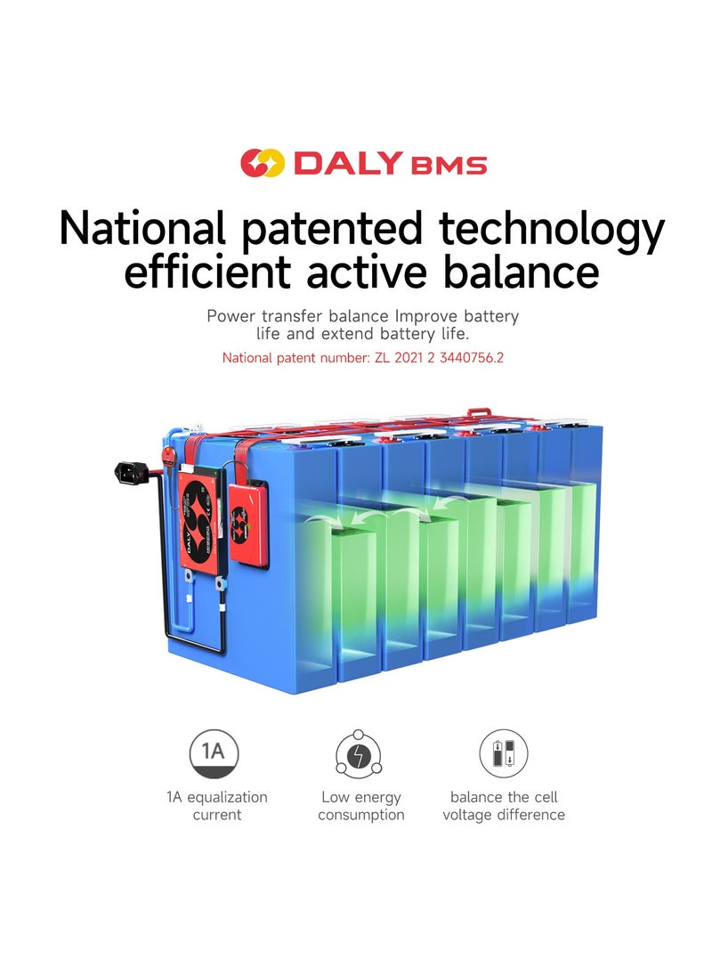 Daly Smart Lifepo4 7S 1A Active Balancer – Bluetooth Enabled Battery Equalizer for 18650 Lithium Batteries