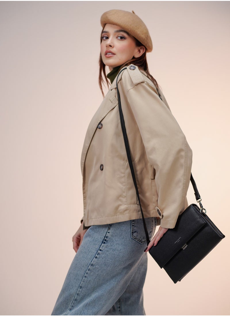 David Jones-Covered Cross Body Stylish Bag Model Cm6919- Squared Envelope Bag for work and Daily out and about cross body bag