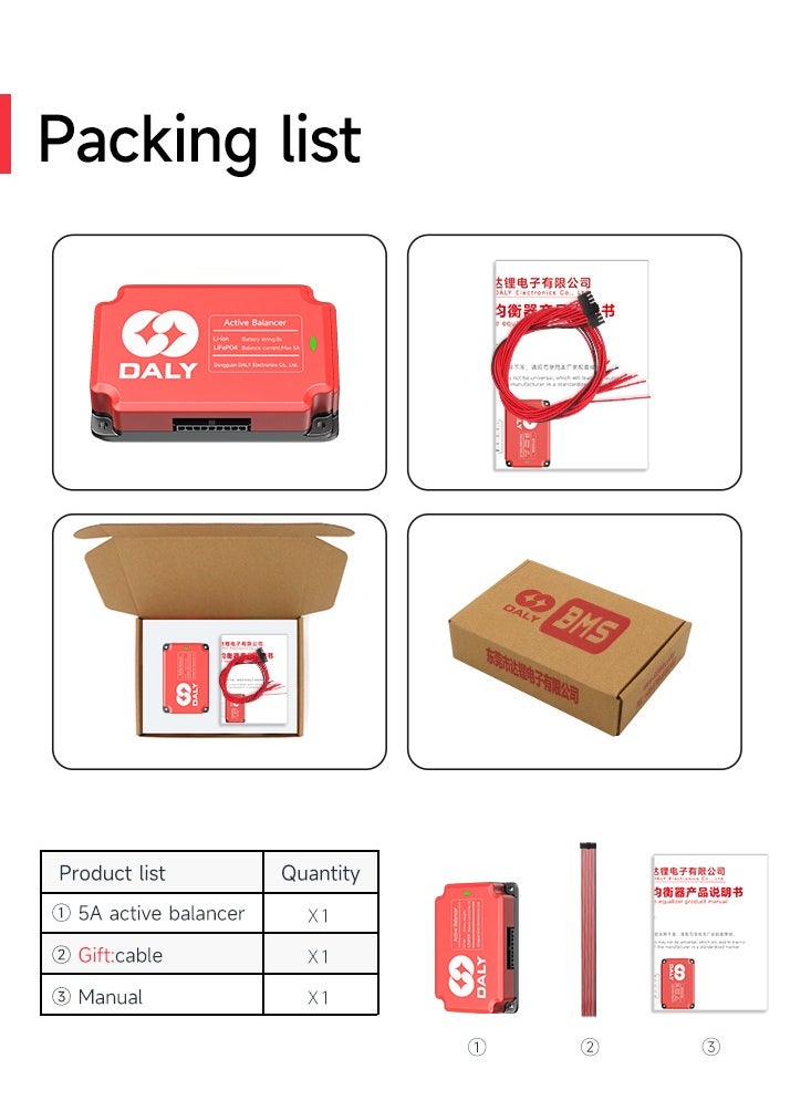 DALY Hardware 5A Active Balancer Equalizer Energy Transfer Board for Lifepo4 or Li-ion Lithium Battery Pack