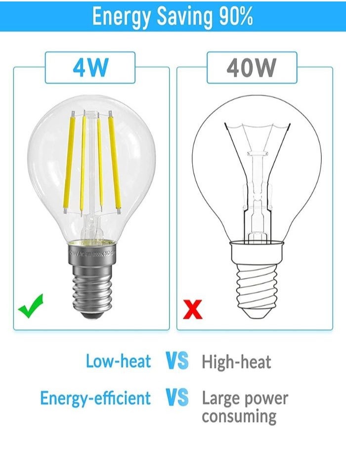 LED Filament Bulbs G45 4W E14 – Pack of 10, Warm White