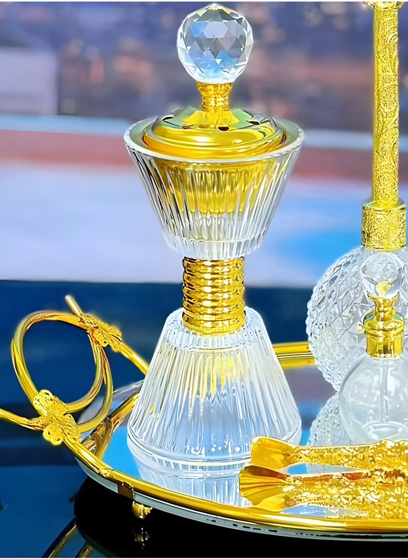 Elegant Design Glass Incense Burner Set Arabic Oud Holder for Home and Office Fragrance