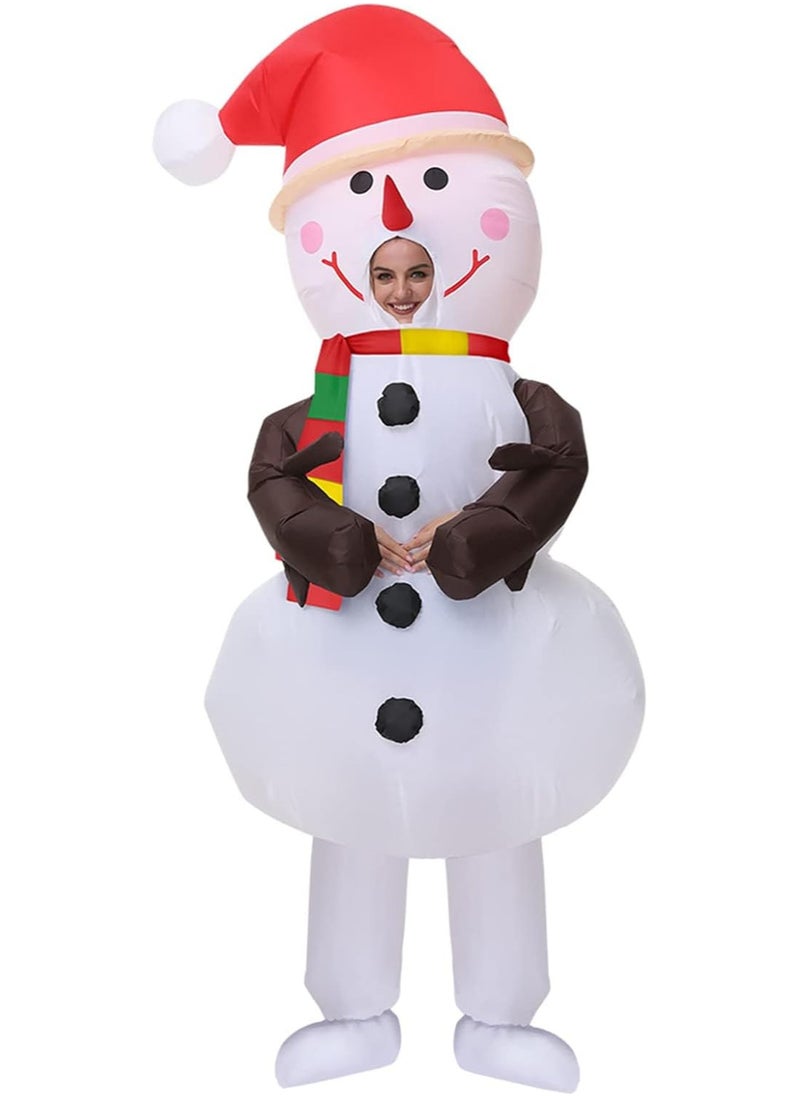 Snowman Inflatable Blow Up Costume Suit for Christmas Halloween Cosplay Men Women Funny Costume