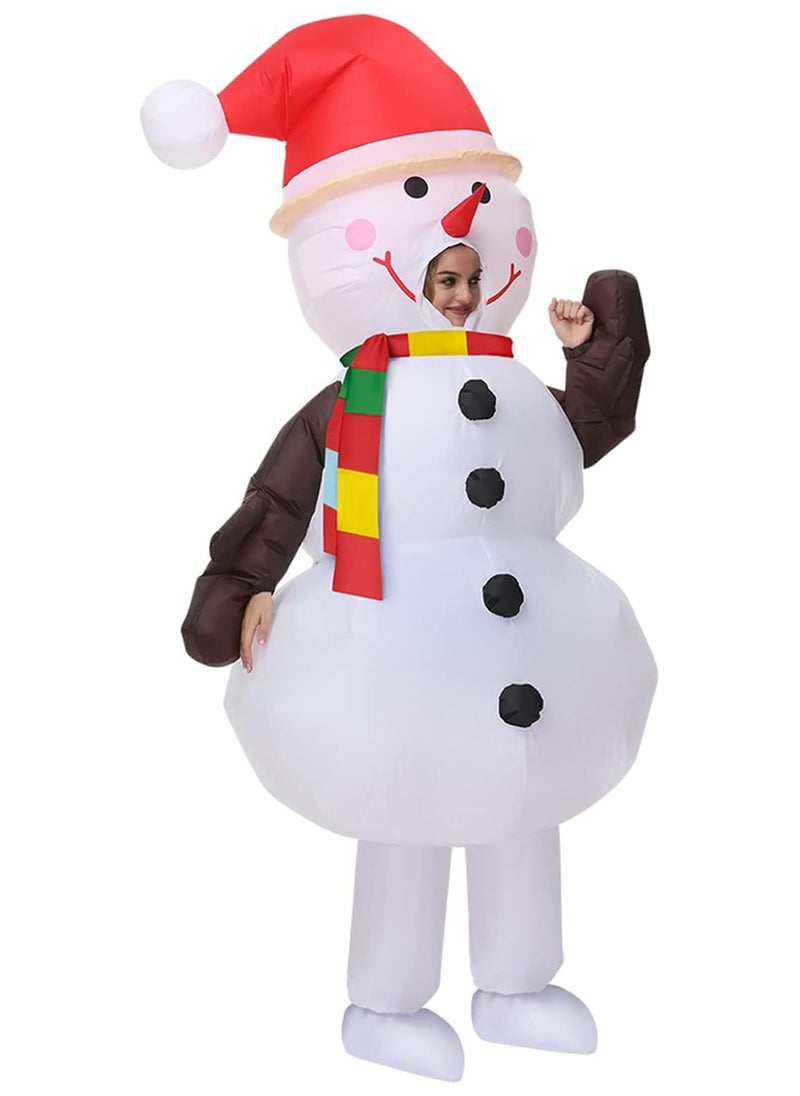 Snowman Inflatable Blow Up Costume Suit for Christmas Halloween Cosplay Men Women Funny Costume