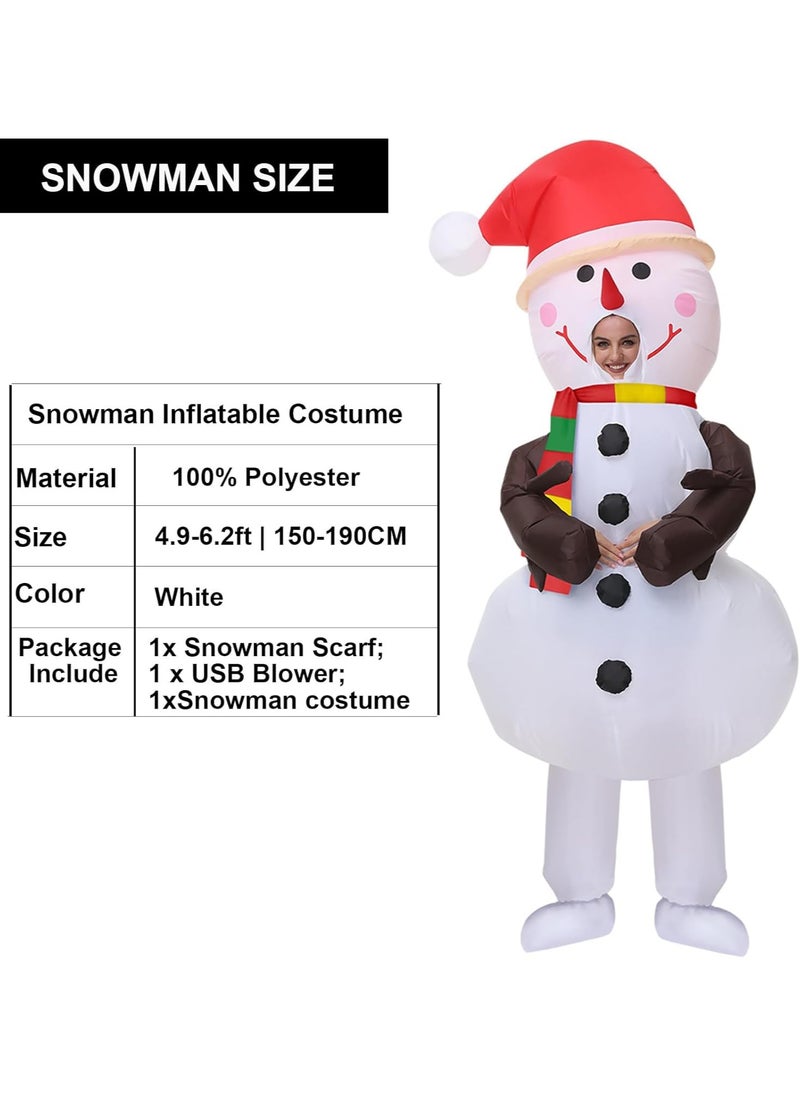 Snowman Inflatable Blow Up Costume Suit for Christmas Halloween Cosplay Men Women Funny Costume