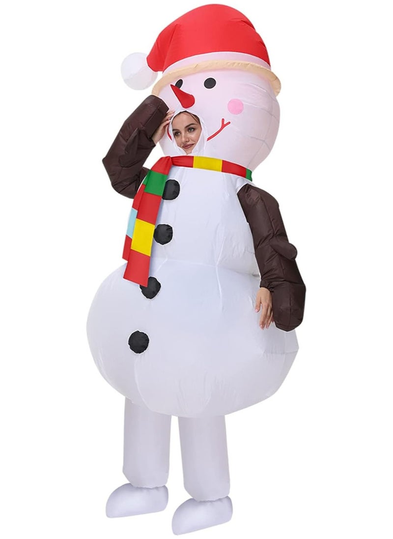 Snowman Inflatable Blow Up Costume Suit for Christmas Halloween Cosplay Men Women Funny Costume