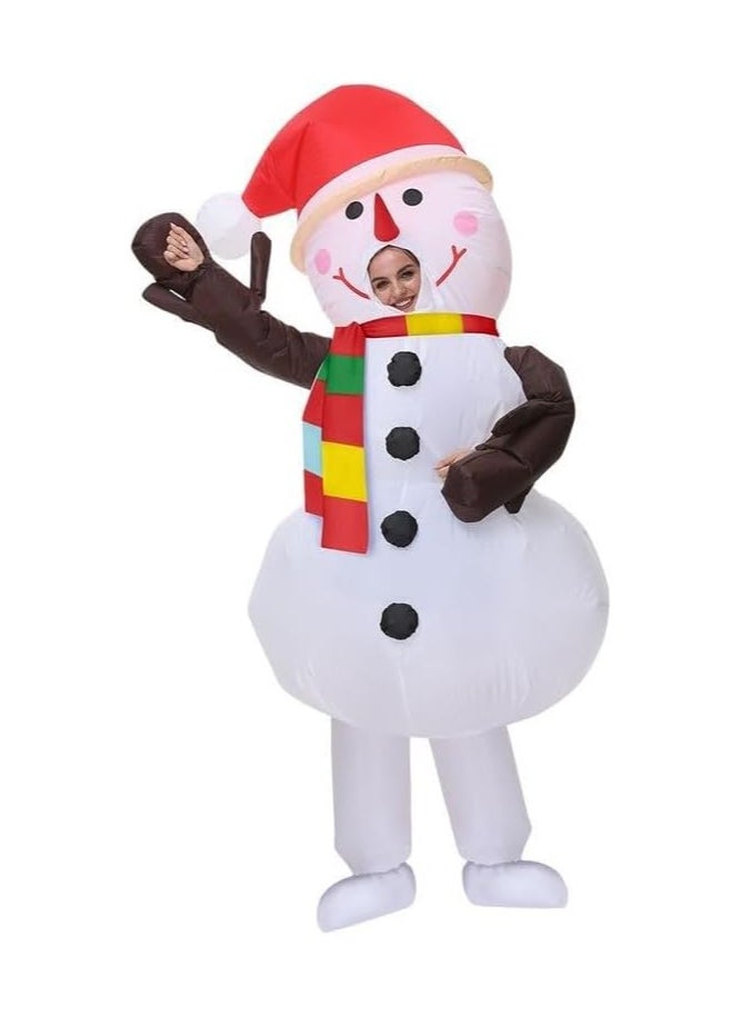 Snowman Inflatable Blow Up Costume Suit for Christmas Halloween Cosplay Men Women Funny Costume