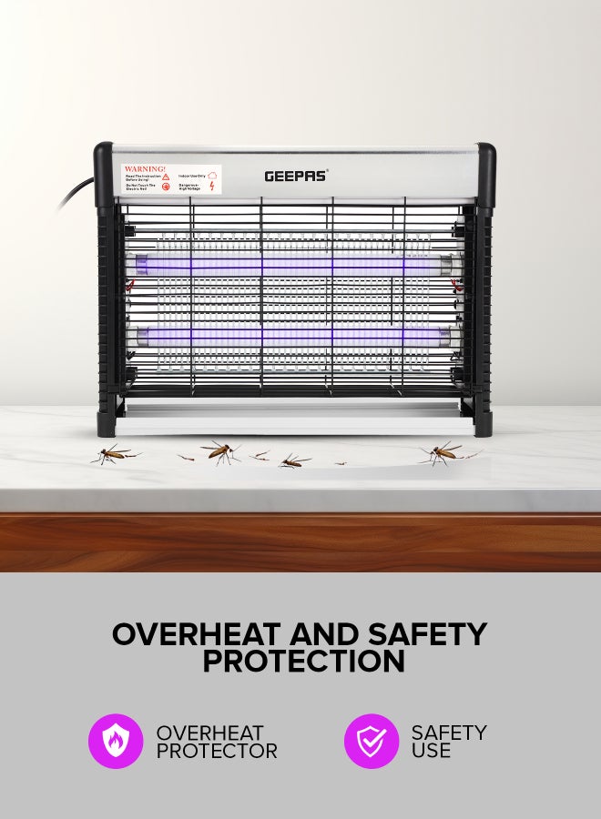 Electric Insect Killer 20W 2X10 W Ultra Violet Tubes | Automatic Pest-Killer with Advanced Technology| No Toxic Fumes or Vapor| No Pollution Healthful| Low Energy Consumption Ideal for Office, Home, Hotels & Commercial Use 20 W GBK25615 Silver/Black