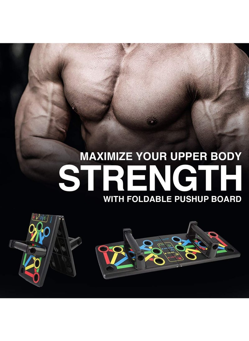 Push Up Board With Skipping Rope For Men Home Workout Multifunction Push Up Board Exercise Portable Foldable Home GYM Push Up Stands Workout Board Training Tool for Men & Women