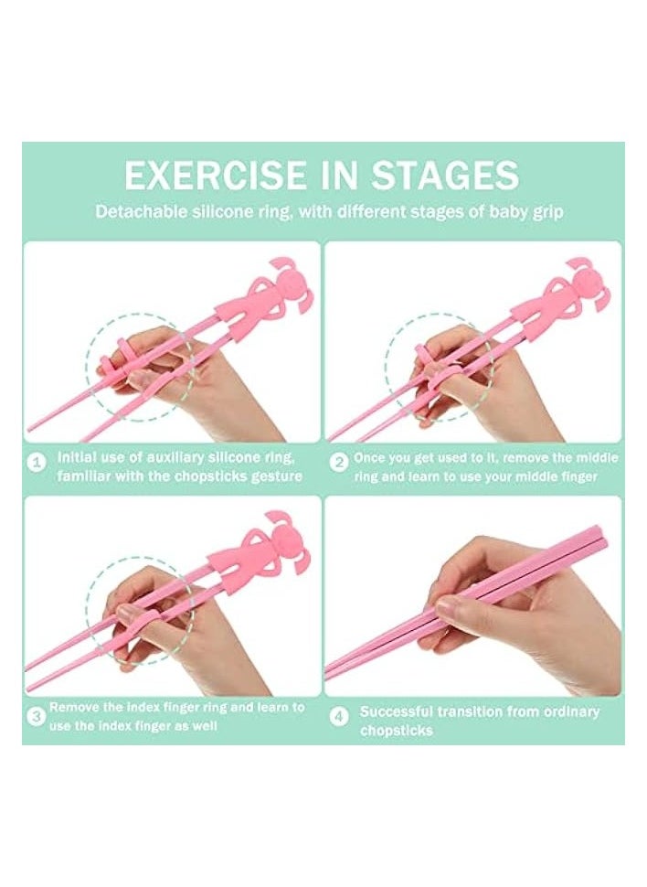 Training Chopsticks, 7 Pairs Cute Animals Chopsticks Learning Chopstick Helper with Attachable Trainer Chopstick Set for Children Beginners Adults, Easy To Use, Reusable and Dishwasher Safe