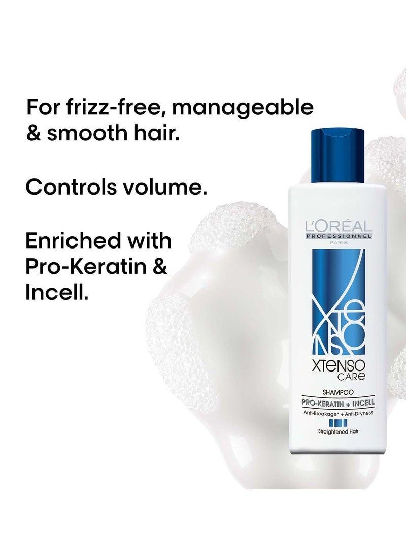 L'Oréal Professionnel Xtenso Care Shampoo for Frizz-Free, Smooth and Manageable Hair 250ml, Enriched with Pro Keratin and Incell, For Men and Women.