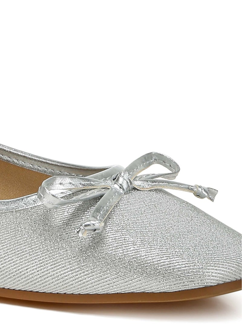 Metallic Ballet Flats in Silver