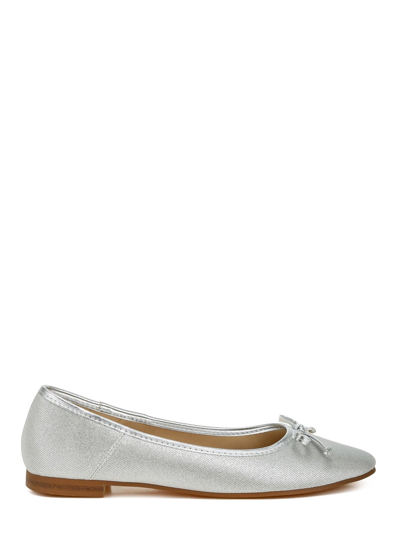 Metallic Ballet Flats in Silver