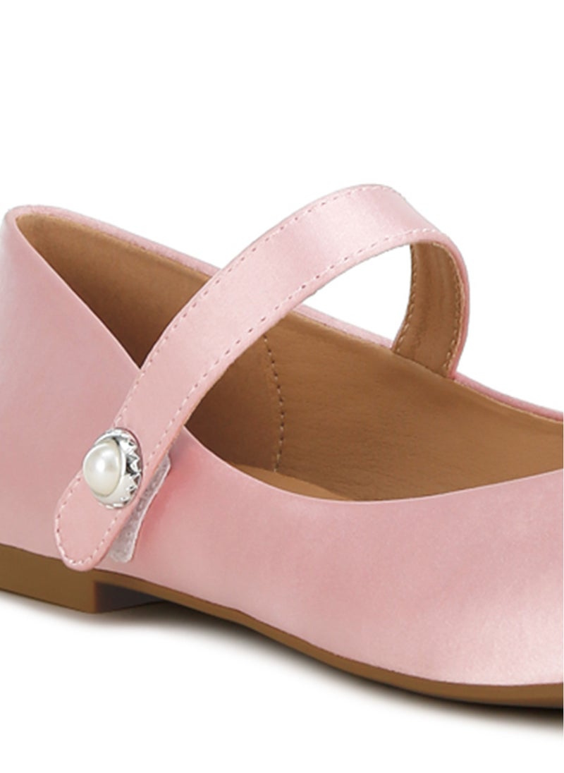 Pink Patent Toe Cap Satin Mary Jane