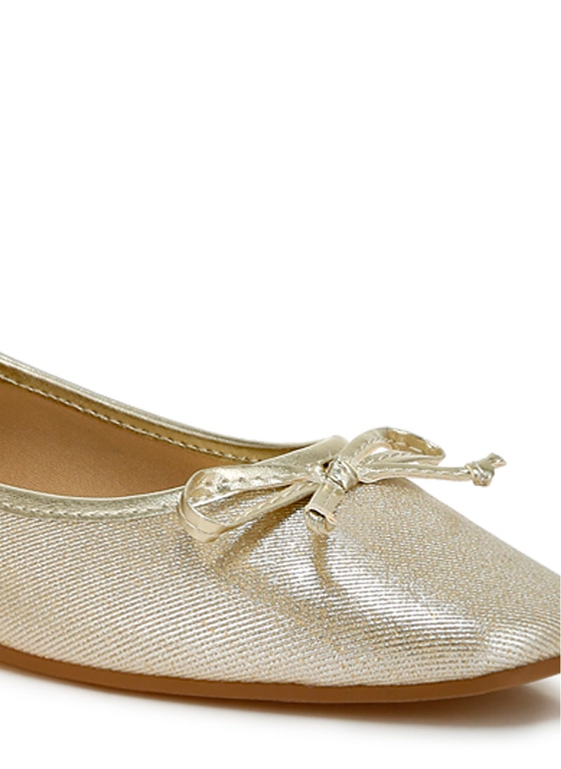 Metallic Ballet Flats in Gold