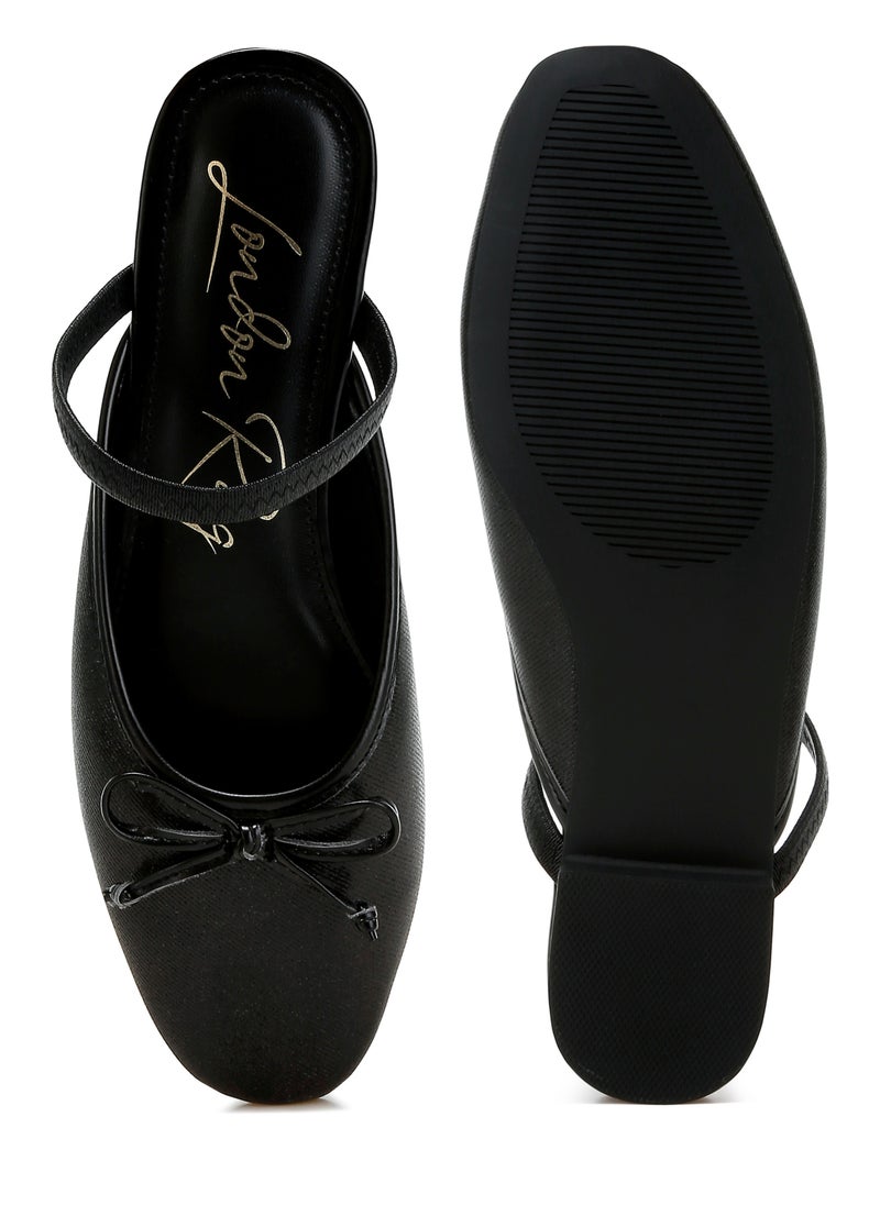 Glitter Ballet Mules in Black