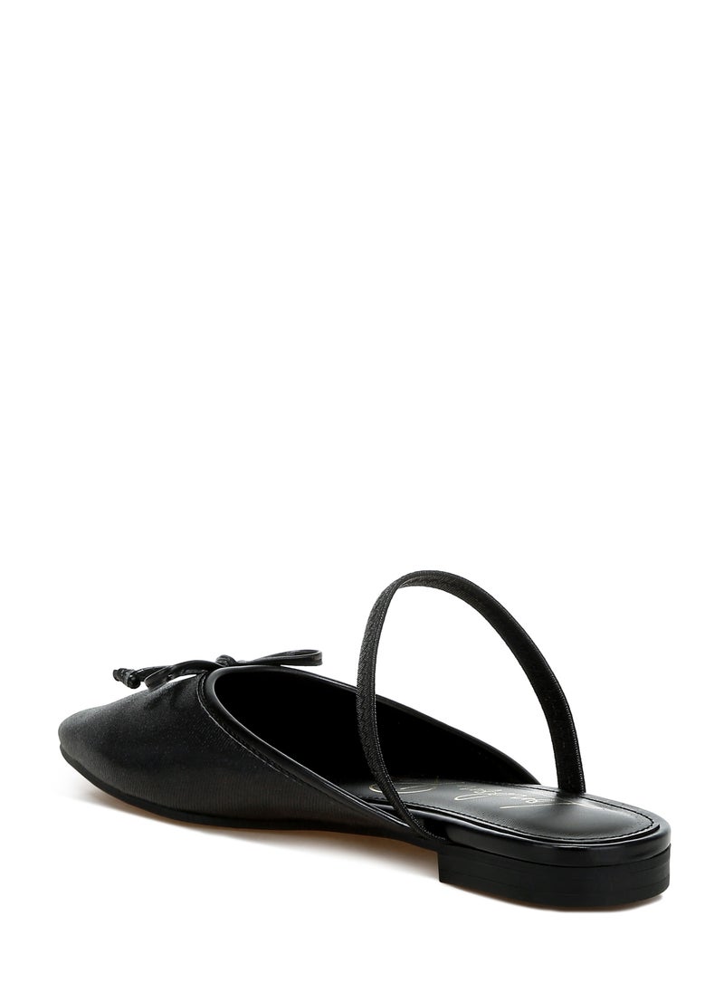 Glitter Ballet Mules in Black