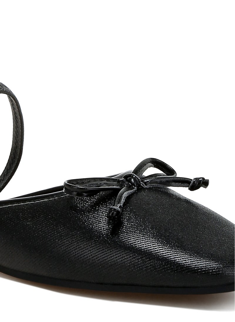Glitter Ballet Mules in Black