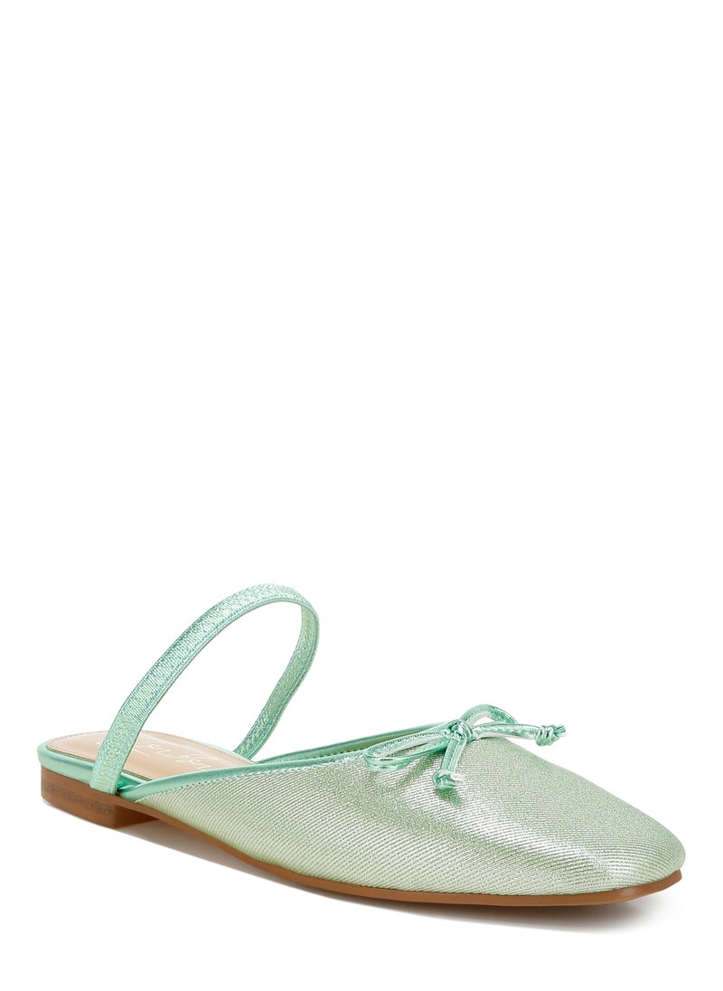 Glitter Ballet Mules in Champagne Green