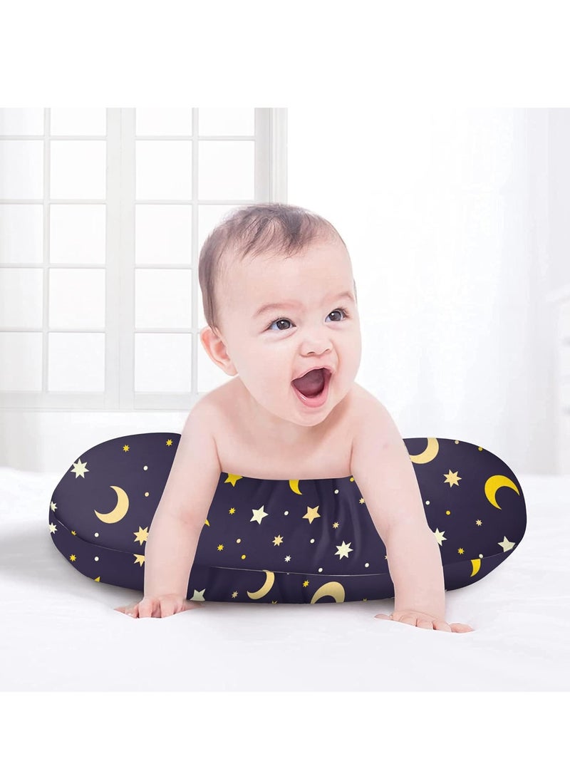 Breast Feeding Baby Pillow with Detachable Velvet Cover | Feeding Pillow for New Born Baby |Infant Support for Baby and Mom Cradle with Velvet Cover(Starry)