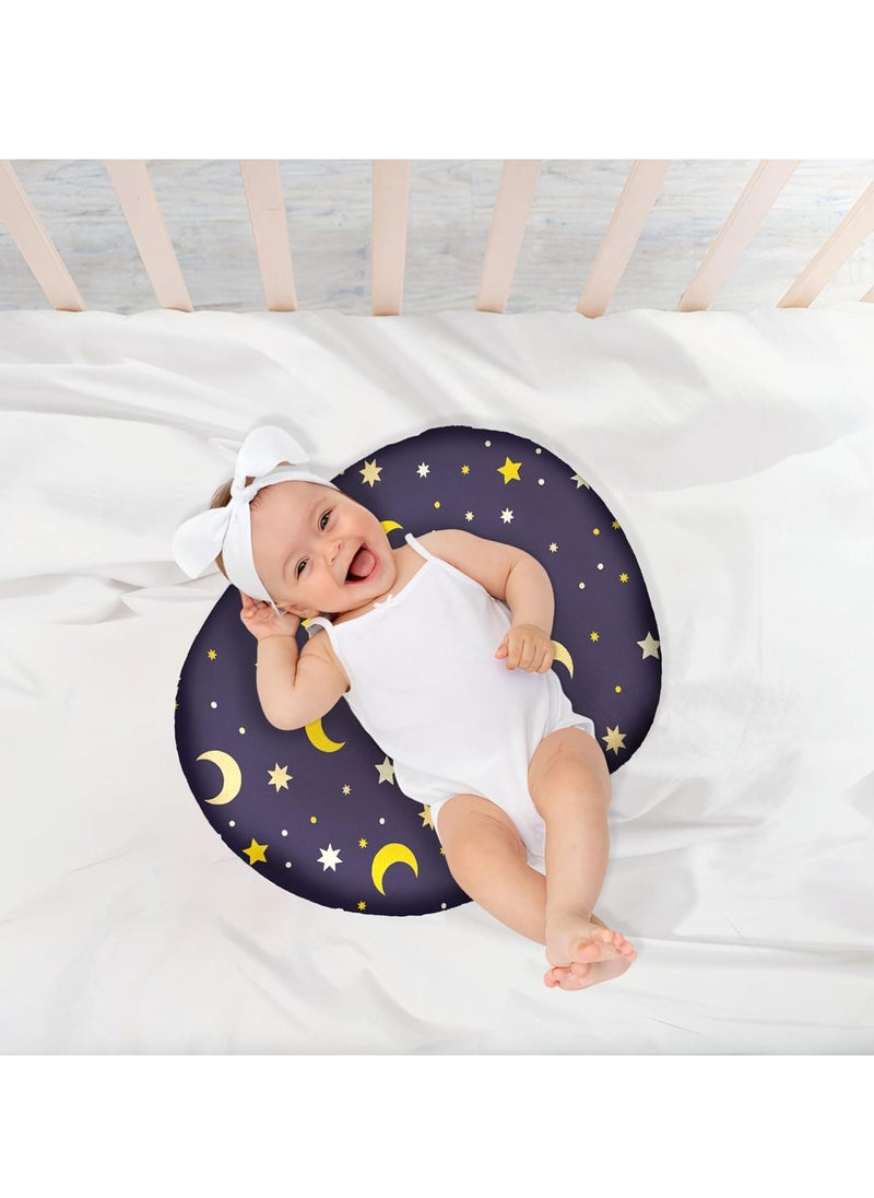 Breast Feeding Baby Pillow with Detachable Velvet Cover | Feeding Pillow for New Born Baby |Infant Support for Baby and Mom Cradle with Velvet Cover(Starry)