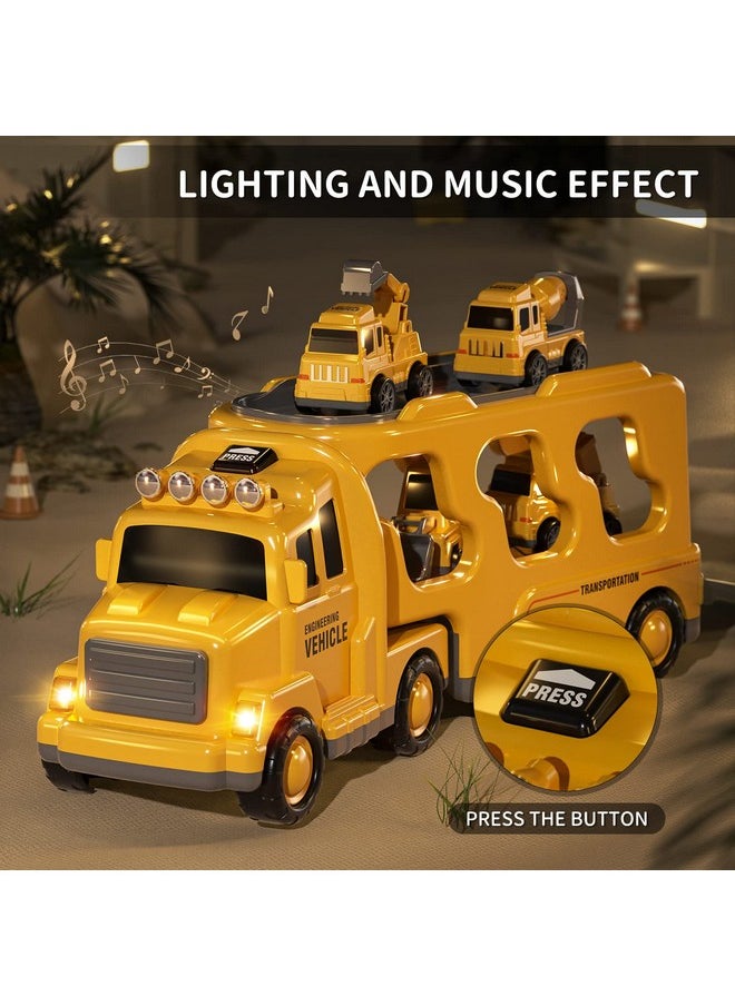 Construction Trucks Toddler Boy Toys Cars For Toddlers 1-3 - Kids Toys For 3 4 5 6 Years Old Boys Transport Vehicle Carrier Truck, Car Toys Set For Age 3-9, Christmas Birthday Gifts