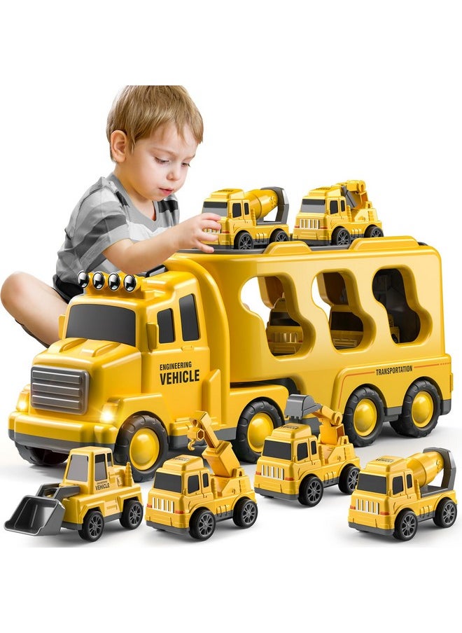 Construction Trucks Toddler Boy Toys Cars For Toddlers 1-3 - Kids Toys For 3 4 5 6 Years Old Boys Transport Vehicle Carrier Truck, Car Toys Set For Age 3-9, Christmas Birthday Gifts