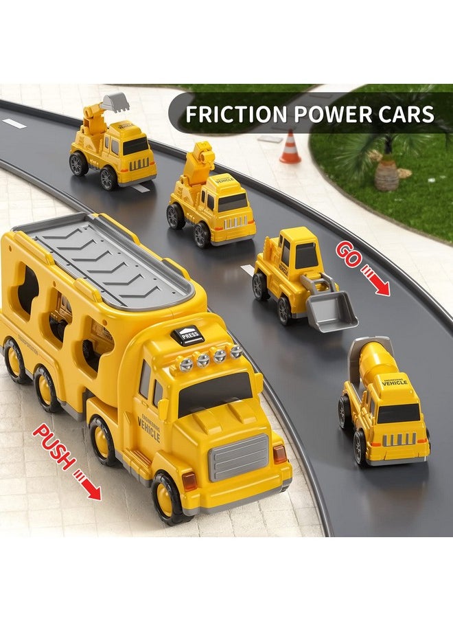 Construction Trucks Toddler Boy Toys Cars For Toddlers 1-3 - Kids Toys For 3 4 5 6 Years Old Boys Transport Vehicle Carrier Truck, Car Toys Set For Age 3-9, Christmas Birthday Gifts