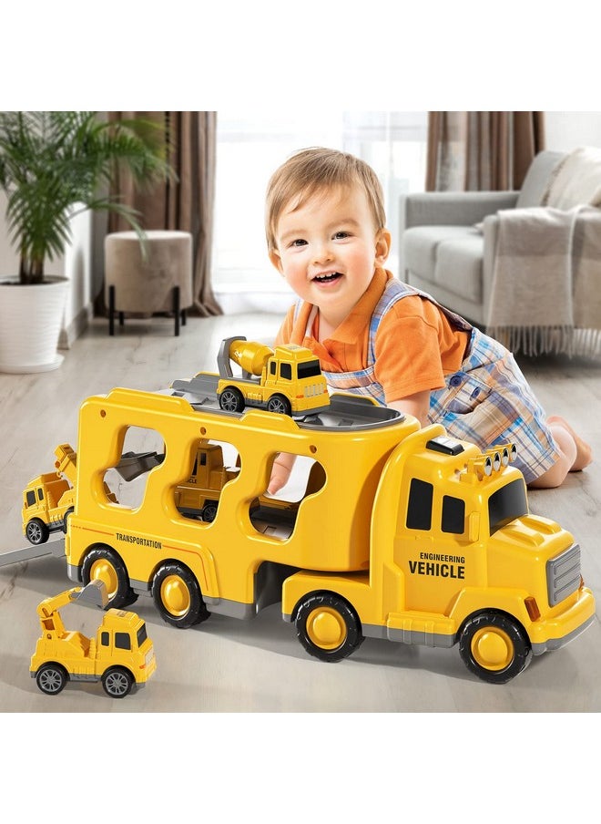 Construction Trucks Toddler Boy Toys Cars For Toddlers 1-3 - Kids Toys For 3 4 5 6 Years Old Boys Transport Vehicle Carrier Truck, Car Toys Set For Age 3-9, Christmas Birthday Gifts