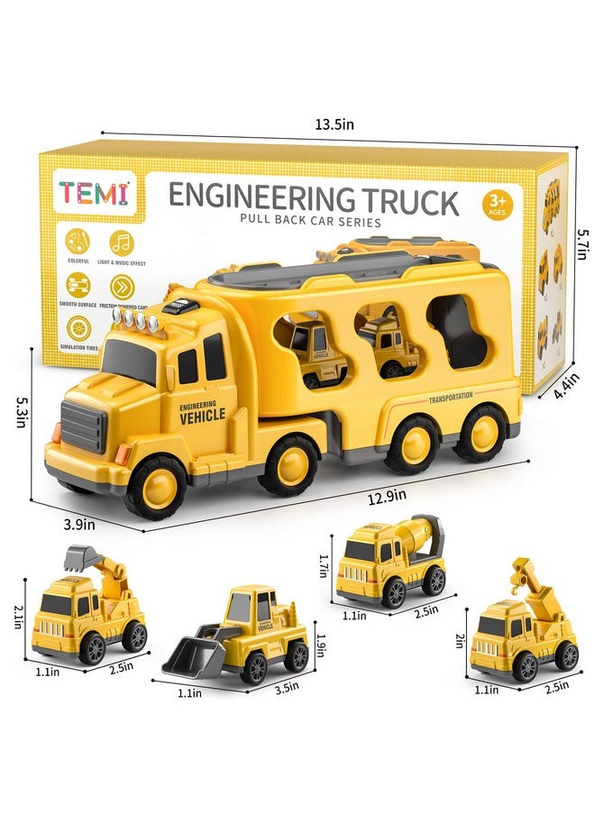 Construction Trucks Toddler Boy Toys Cars For Toddlers 1-3 - Kids Toys For 3 4 5 6 Years Old Boys Transport Vehicle Carrier Truck, Car Toys Set For Age 3-9, Christmas Birthday Gifts