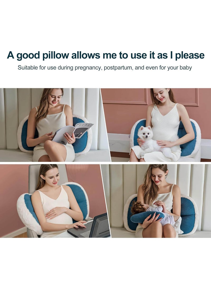 Pregnancy Pillow for Sleeping,Comfortable Faux Fur Luxury Maternity Pillow Support for Pregnant Women, Pregnancy Pillows with Laundry Bag, Maternity Pillows for Hip Pain