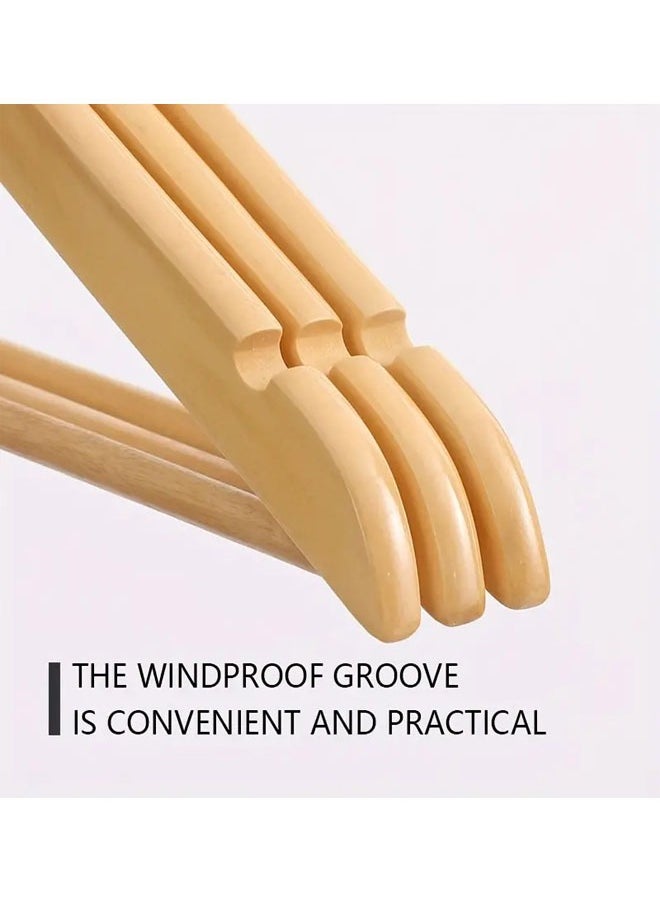 Pack of 10 Non-Slip Swivel Hook Wooden Hangers