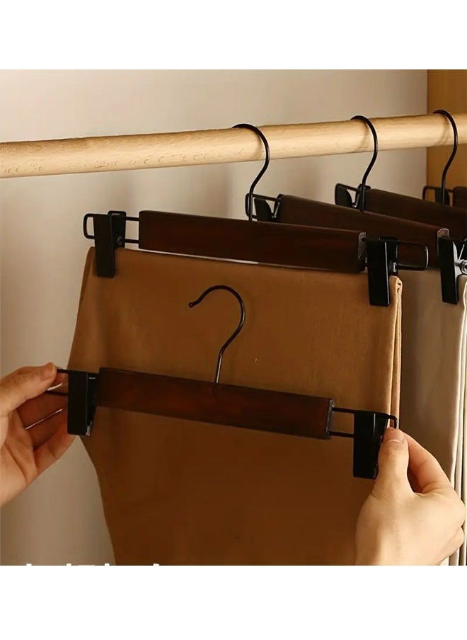Pack of 10 Non-Slip Multi-Function Belt Clip Solid Wood Hook Hanger