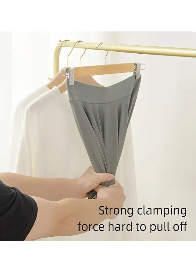 Pack of 10 Non-Slip Seamless Multi-Function Belt Clip Solid Wood Hook Hanger