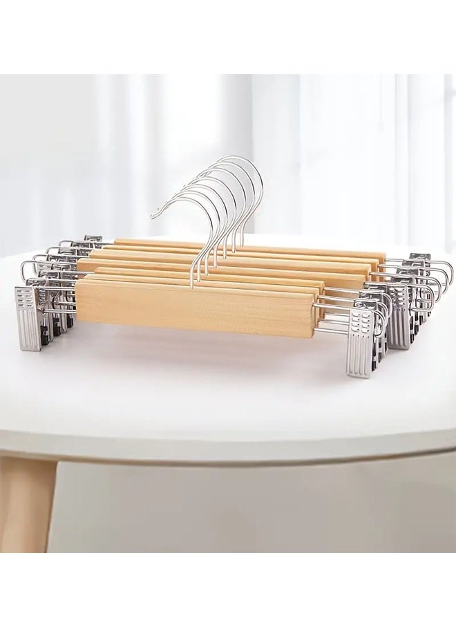 Pack of 10 Non-Slip Seamless Multi-Function Belt Clip Solid Wood Hook Hanger