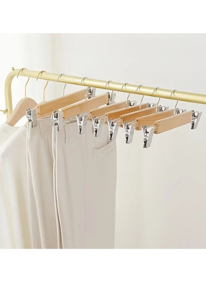 Pack of 10 Non-Slip Seamless Multi-Function Belt Clip Solid Wood Hook Hanger