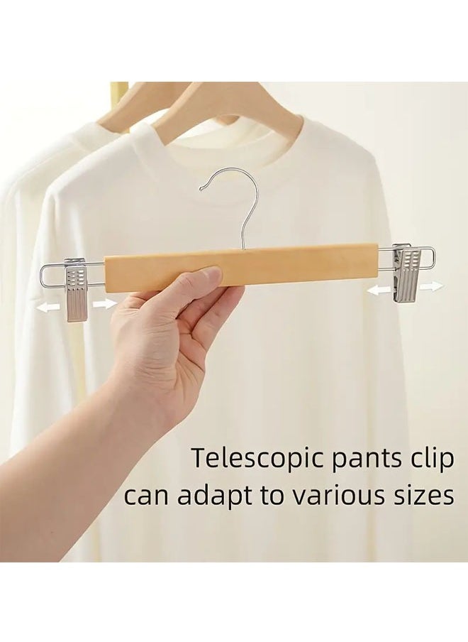 Pack of 10 Non-Slip Seamless Multi-Function Belt Clip Solid Wood Hook Hanger