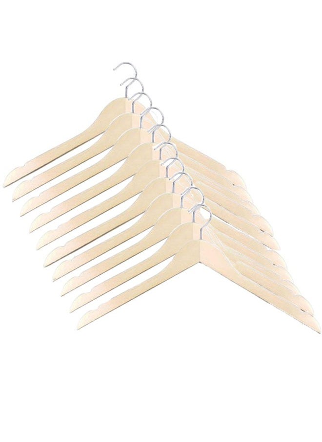 Pack of 10 Non-Slip Swivel Hook Wooden Hangers